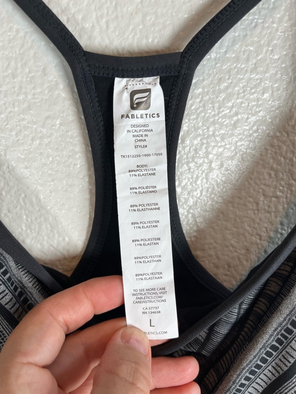 Fabletics Norwalk Tank with Built-In Bra Grey Women’s Large - Picture 4 of 7